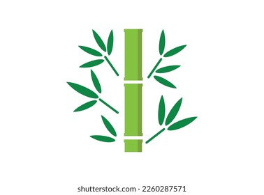Green Bamboo garden logo design, Vector design template
