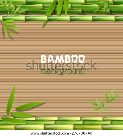 Green bamboo grass on brown background