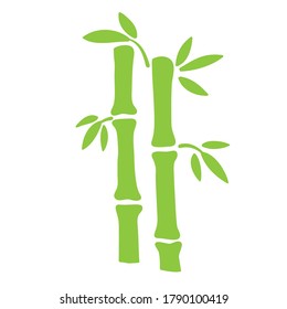 Elemento dibujado a mano de bambú verde para el diseño de tarjetas en blanco, ilustración vectorial de stock