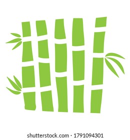 Elemento dibujado a mano de bambú verde para el diseño de tarjetas en blanco, ilustración vectorial de stock