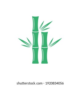Plantilla de diseño de icono de bambú verde aislado vector