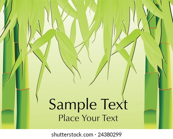 green bamboo with its leaf, vector wallpaper