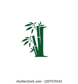 Green Bamboo I Letter Logo