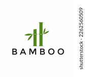 Green Bamboo Logo Design Template