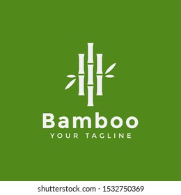 Green Bamboo Logo Design Template