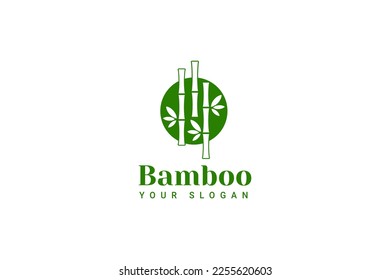 Plantilla de diseño de logotipo de bambú verde