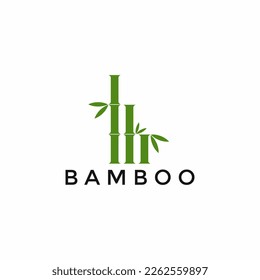Plantilla de diseño de logotipo de bambú verde