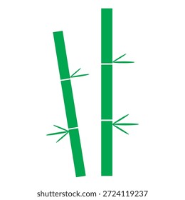 Diseño de Vector de icono de logotipo de bambú verde

