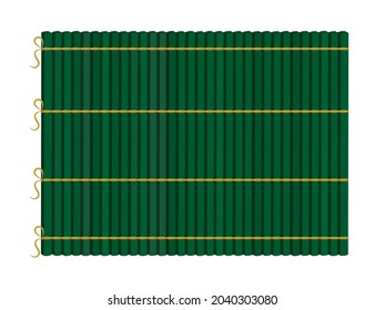 Green Bamboo Mat Top View