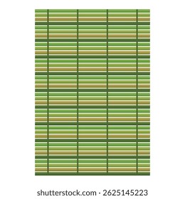Green bamboo mat woven pattern background texture illustration