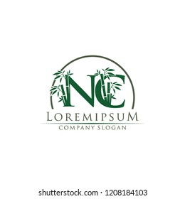 Green Bamboo NC Letter Logo
