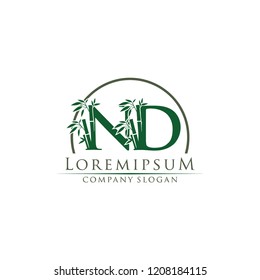 Green Bamboo ND Letter Logo