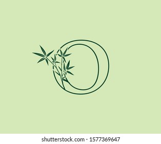 Green Bamboo O Letter Logo Icon.