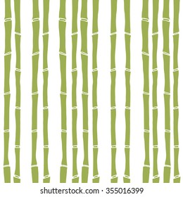 green bamboo on white backdrop  vector pattern 