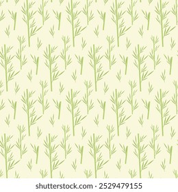 Green bamboo pattern. Botanical drawing. Seamless illustration. Vector illustration