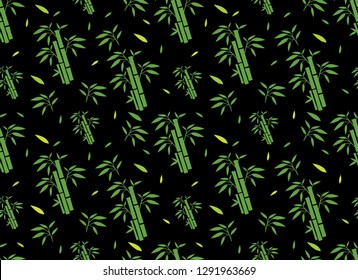 Green Bamboo Pattern, Nature seamless design