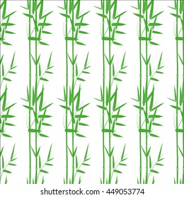 green bamboo pattern on white background vector illustrator