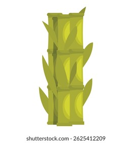 Green bamboo plant growing with lush leaves
