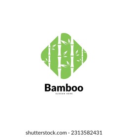 Grünes Bambus-Pflanzenvektorlogo. Konzept für Spa- und Schönheitssalon, asiatische Massage, Kosmetikpaket, Möbelmaterial.