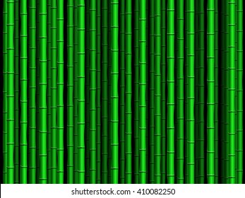 Green bamboo poles forest background.