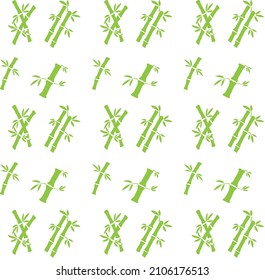 Green bamboo seamless background for card design on white