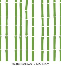 Green bamboo seamless pattern with bambooo leaves and branches. Bamboo tree background. Vector illustration 