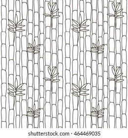 green bamboo seamless pattern with leaves. cartoon style background.