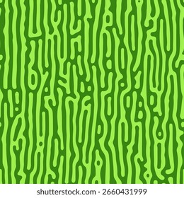 Green bamboo seamless Turing pattern. Hand drawn organic texture. Abstract diffusion reaction vector illustration 