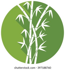 green bamboo stems flat icon 