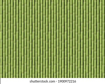 Green bamboo stick pattern background. Vector illustration.