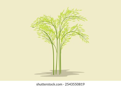 Green bamboo tree forest illustration