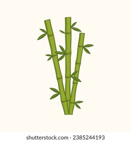 Icono verde del árbol de bambú aislado en fondo blanco. Ilustración del vector