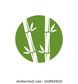  Green bamboo trees vector design. Bamboo stem logotype
