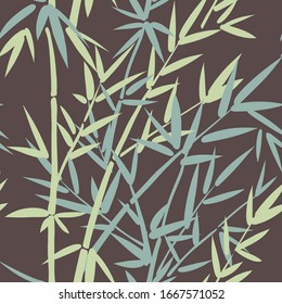 Green Bamboo Vector Illustration Seamless Pattern