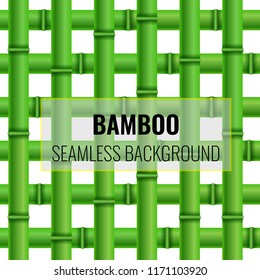 Green Bamboo weaving seamless pattern background. Vector 3d illustration