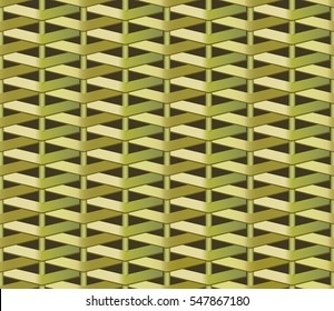 Green Bamboo weaving seamless texture. Weave vector pattern