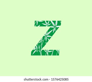 Green Bamboo Z Letter Logo Icon. 