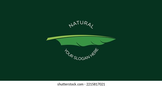 Green banana leaf logo ideas. inspiration logo design. template vector illustration.premium vector