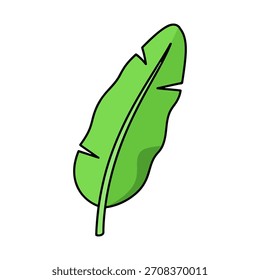Ilustración vectorial de hoja de plátano verde aislada en el fondo para el concepto tropical.