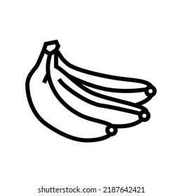 green banana line icon vector. green banana sign. isolated contour symbol black illustration