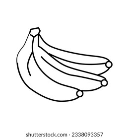 green banana line icon vector. green banana sign. isolated contour symbol black illustration