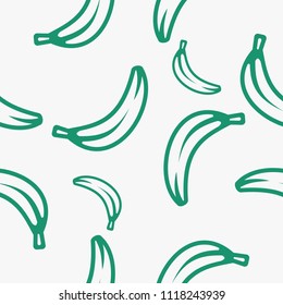 Green Banana Pattern Vector Design.