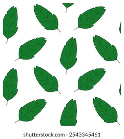 Green banana tropical leaves. Seamless pattern, premium texture, background. Hand-painted vector graphic poster, wallpaper, luxury mural art, cloth, paper
