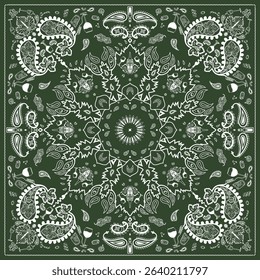 Green bandana Print. Green wine paisley bandana bandanna Scarf Face Head Wrap. pattern wines grapes cheese Grape leaves square pattern design