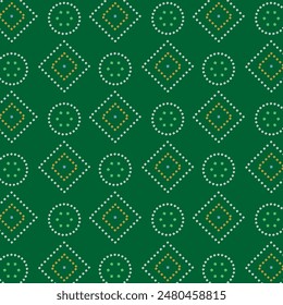 Diseño de patrón de tela Bandhani verde