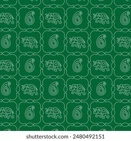 Green Bandhani Traditional Indian Pattern