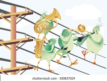 Green bands of bird
