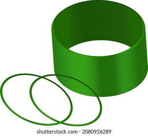 Green bangles, illustration, vector on a white background.