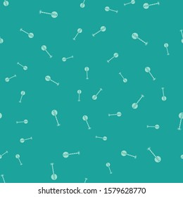 Green Banjo icon isolated seamless pattern on green background. Musical instrument.  Vector Illustration