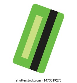 Green bank card icon. Flat illustration of green bank card vector icon for web design